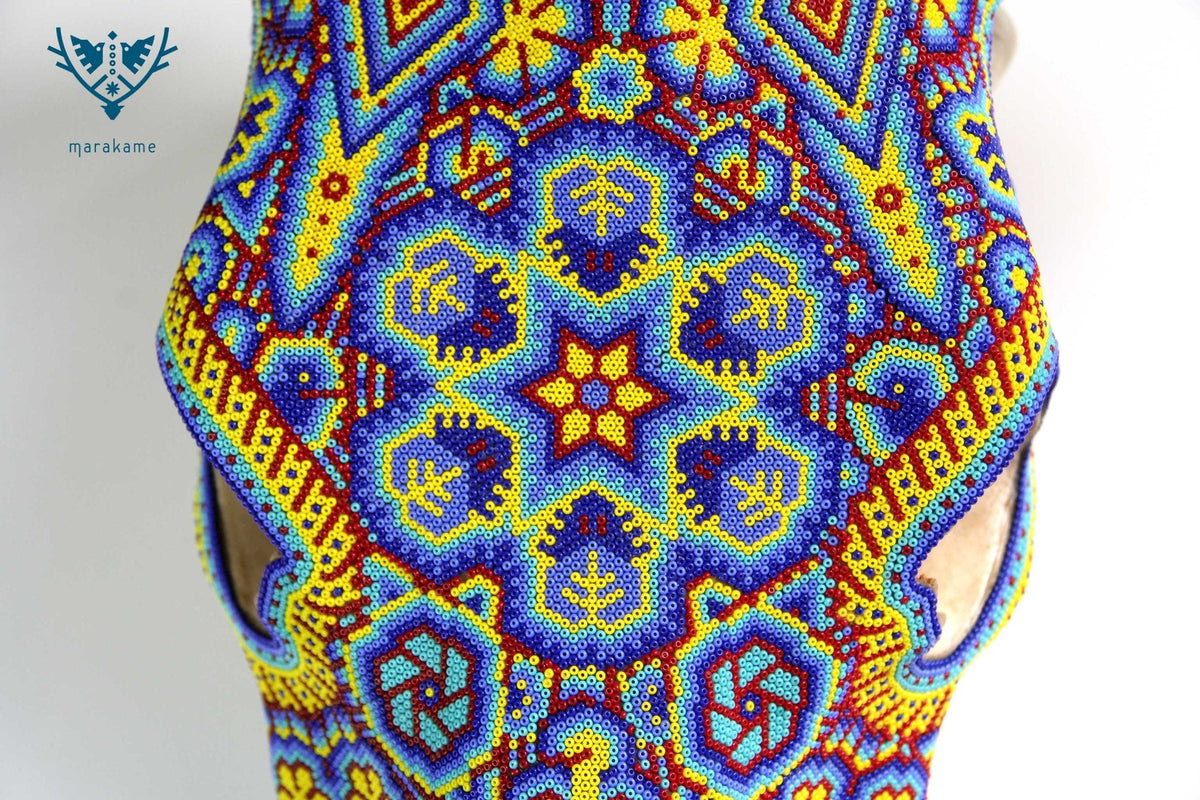 Cráneo de vaca Arte Huichol - Nierika - Arte Huichol - Marakame