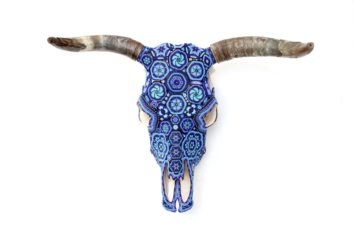 Cráneo de vaca Arte Huichol - Ratinamieni - Arte Huichol - Marakame