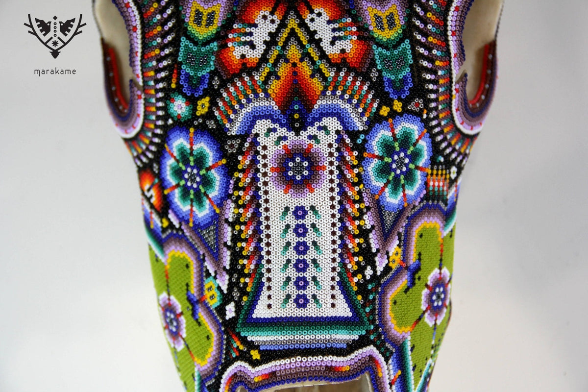 Cráneo de vaca Arte Huichol - Tatsíu - Arte Huichol - Marakame