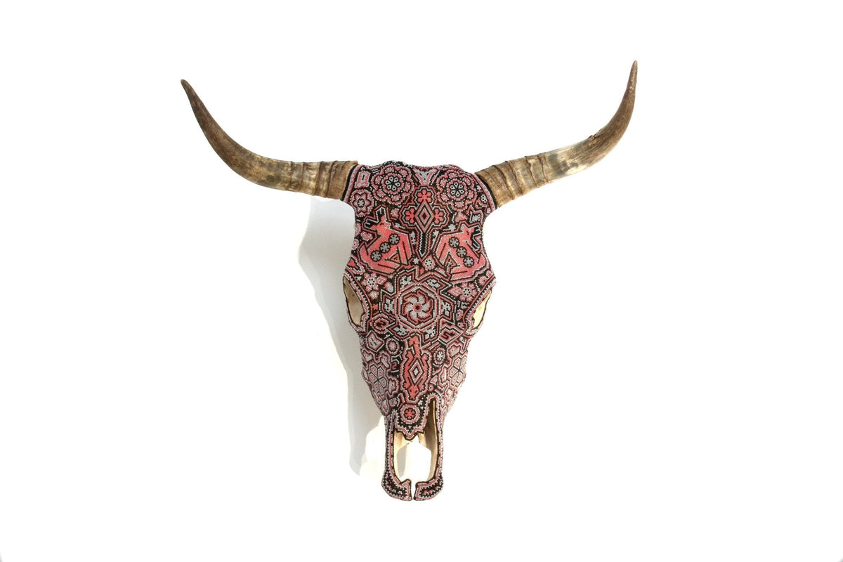 Cráneo de vaca Arte Huichol - Venaditos - Arte Huichol - Marakame