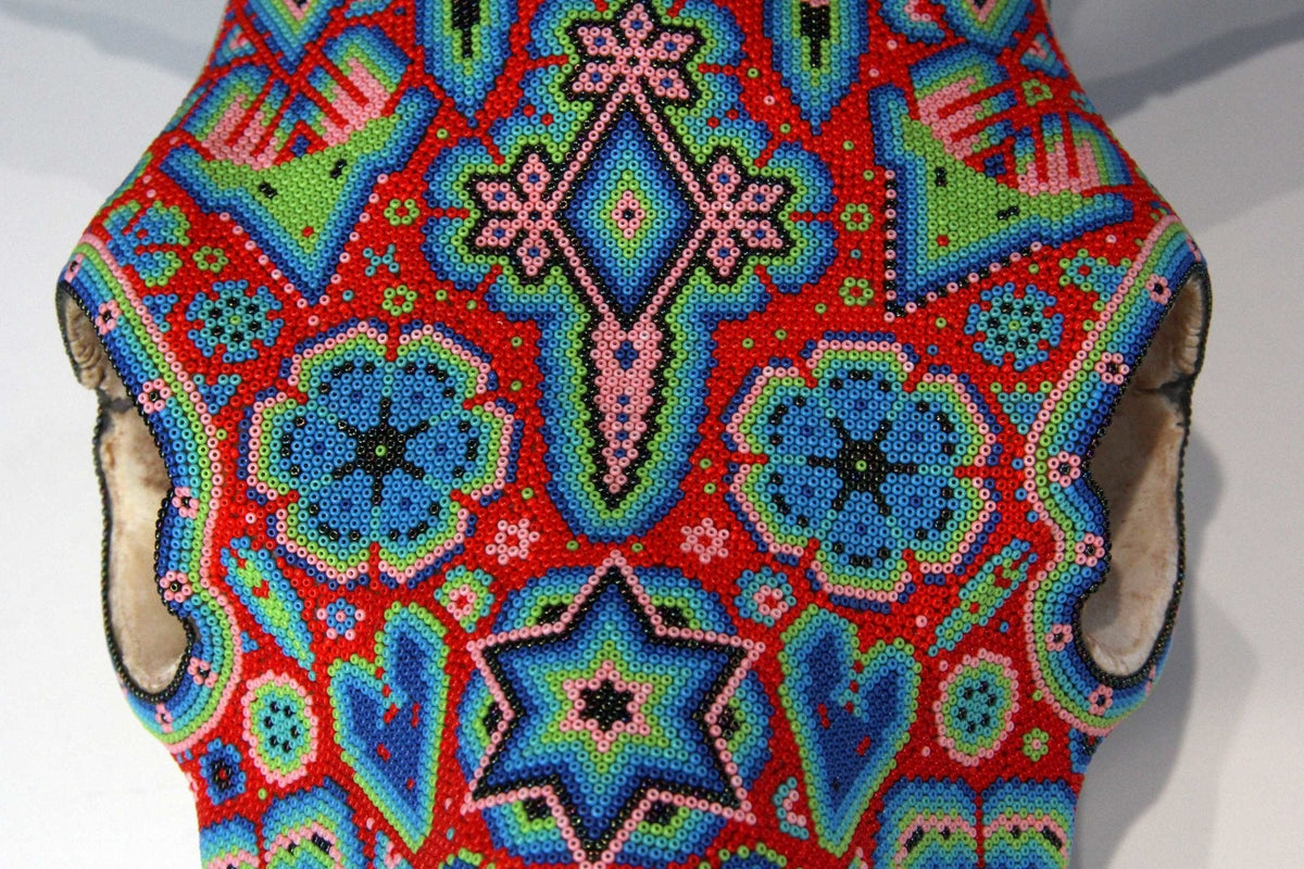 Craneo de vaca Arte Huichol - Wexik+a nierikaya - Arte Huichol - Marakame