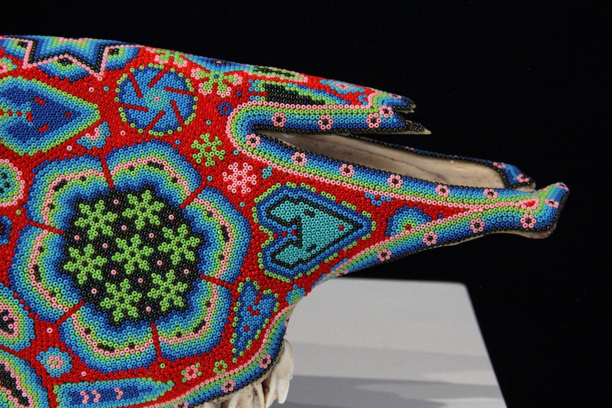 Craneo de vaca Arte Huichol - Wexik+a nierikaya - Arte Huichol - Marakame