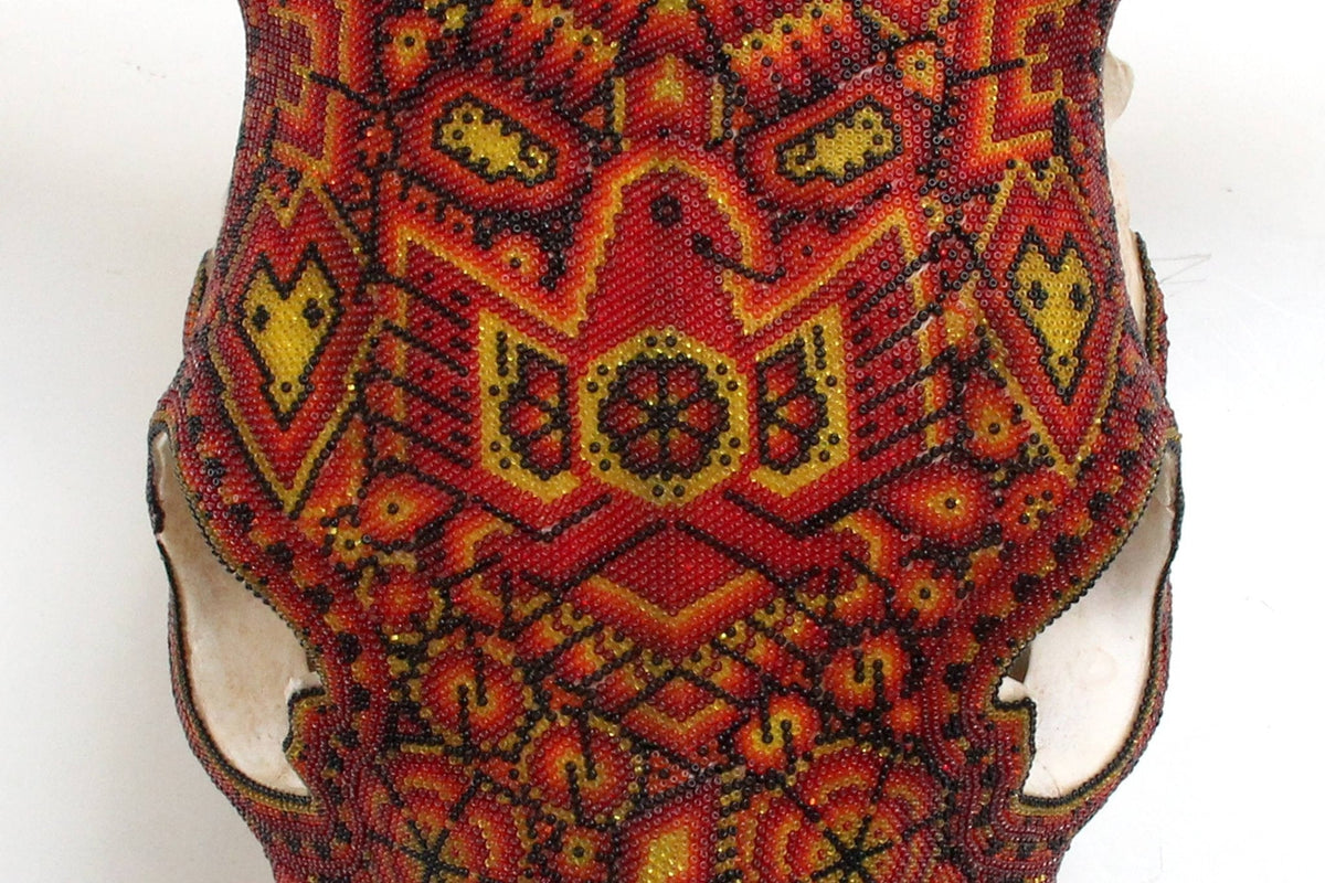 Cráneo de vaca Arte Huichol - Wexikia - Arte Huichol - Marakame