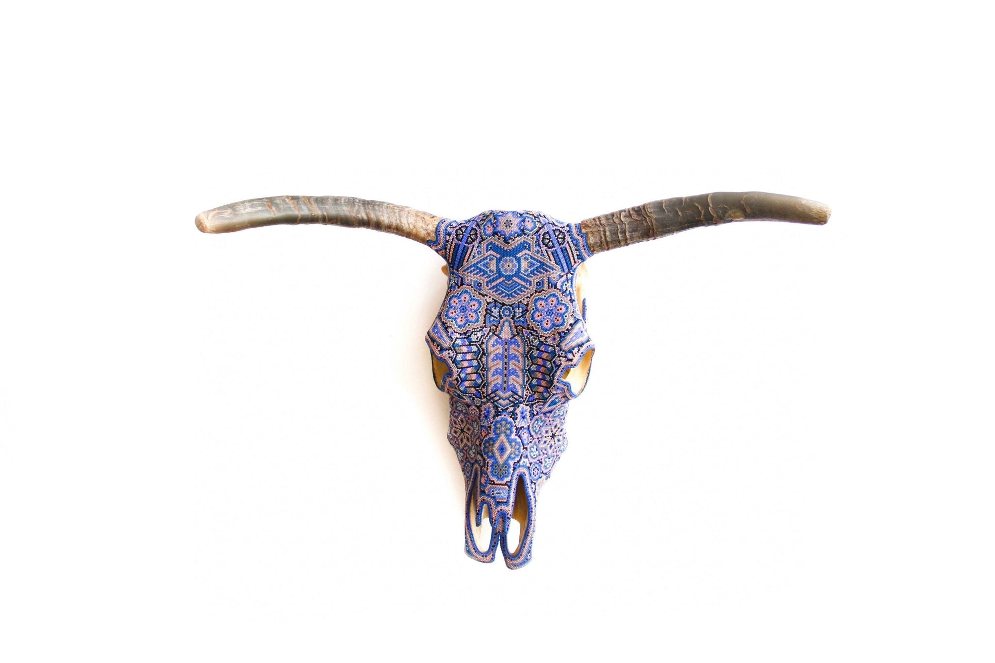 Cráneo de vaca Arte Huichol - Wexikia II - Arte Huichol - Marakame