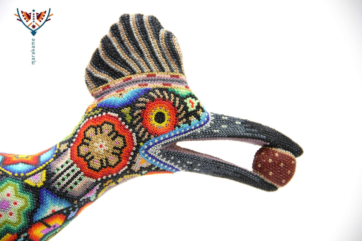 Escultura Arte Huichol - Correcaminos x Faisán - Arte Huichol - Marakame