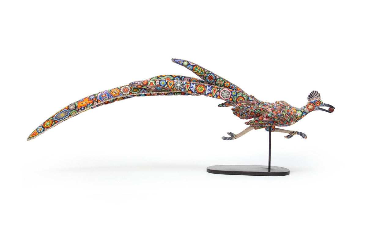 Escultura Arte Huichol - Correcaminos x Faisán - Arte Huichol - Marakame