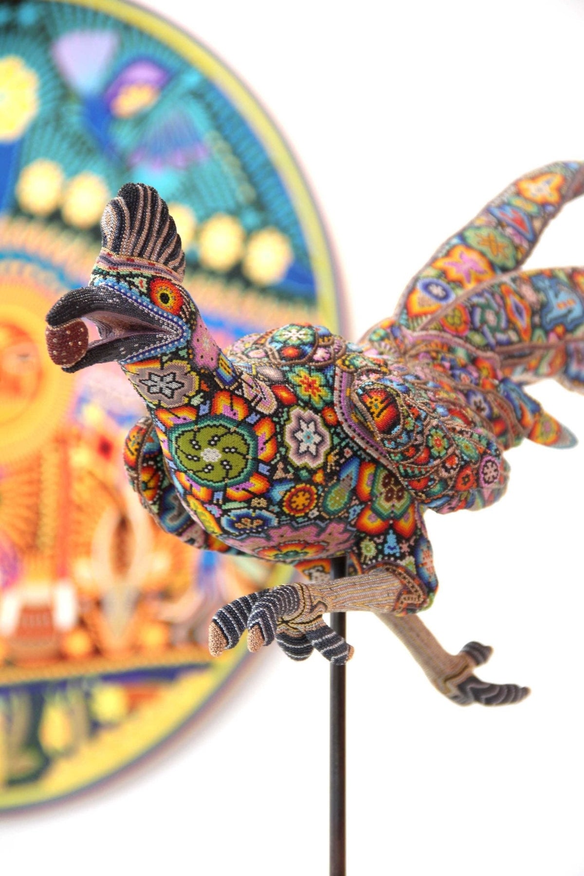 Escultura Arte Huichol - Correcaminos x Faisán - Arte Huichol - Marakame