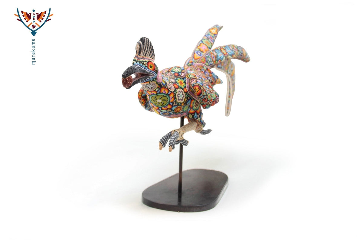 Escultura Arte Huichol - Correcaminos x Faisán - Arte Huichol - Marakame