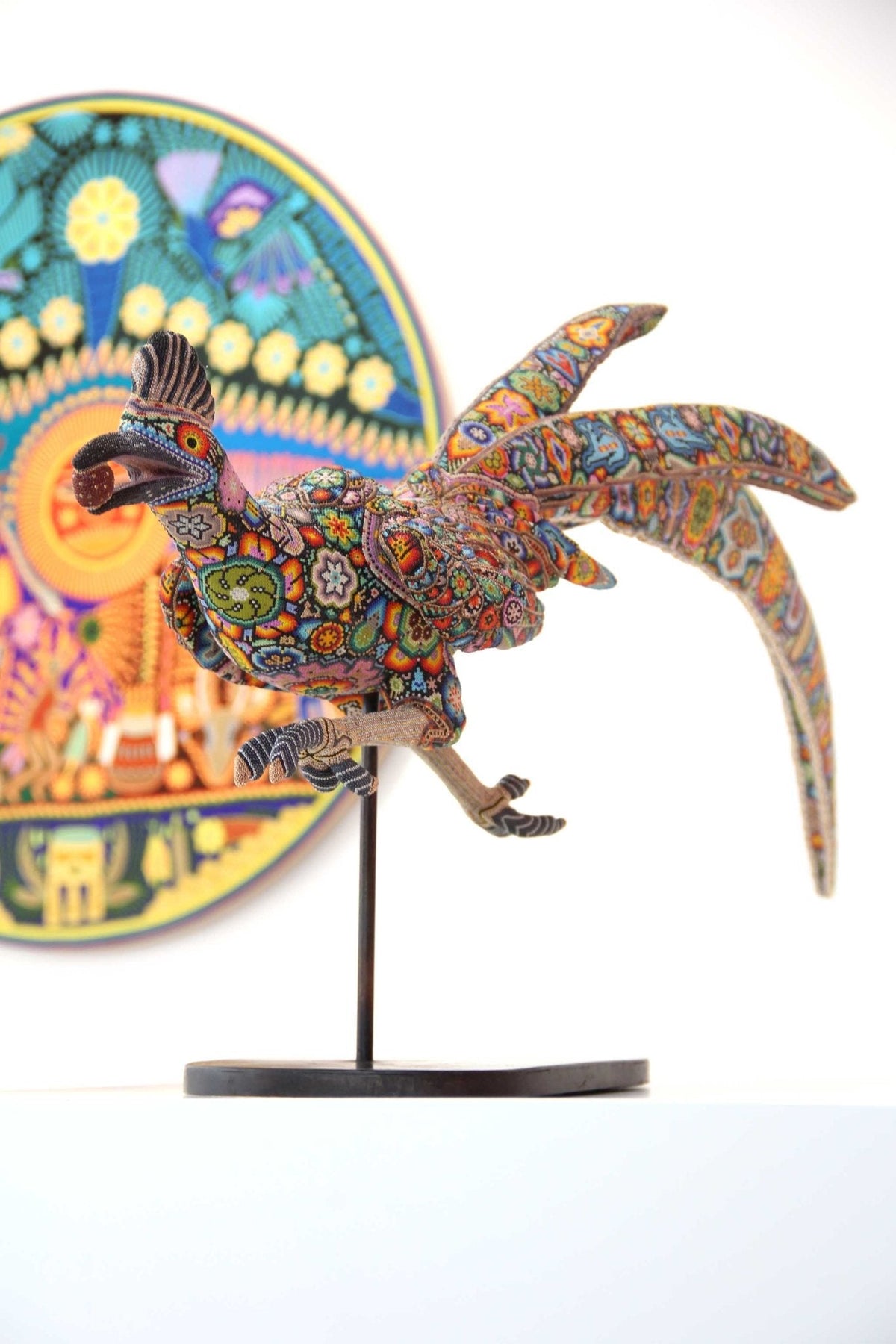 Escultura Arte Huichol - Correcaminos x Faisán - Arte Huichol - Marakame