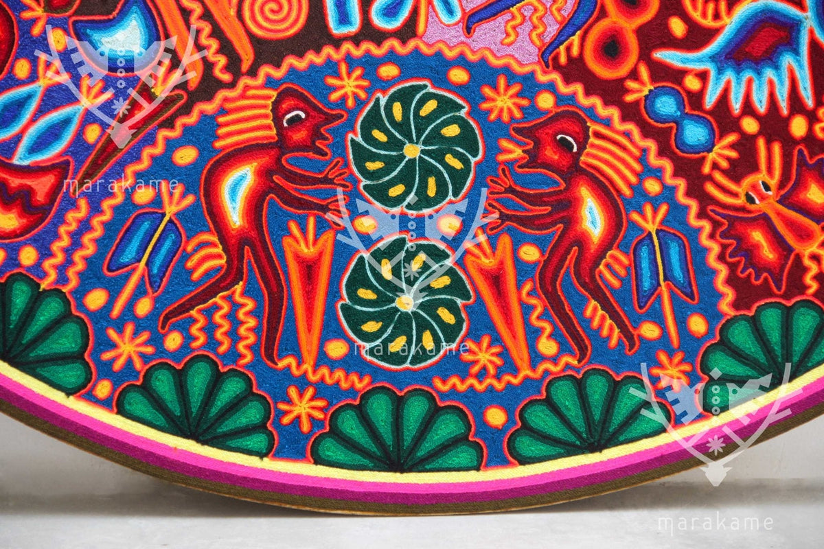 Nierika de Estambre Círculo Huichol - Tau - 120 cm. - Arte Huichol - Marakame