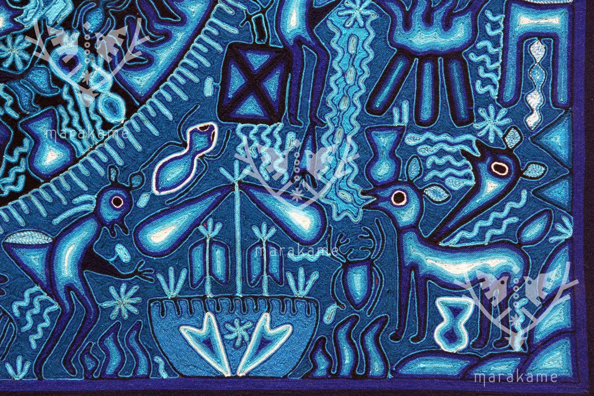 Nierika de Estambre Cuadro Huichol - Tatei Arienaka - 150 x 120 cm. - Arte Huichol - Marakame