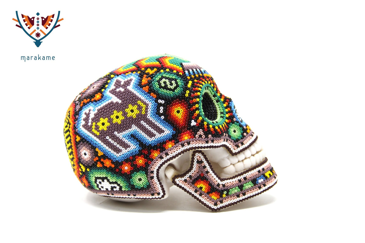 Calaverita Huichol - &quot;Metsa IV&quot; - Arte Huichol - Marakame