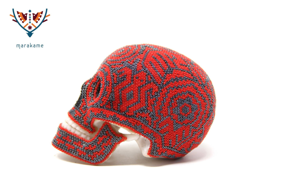 Calaverita Huichol Mini - &quot;Yumutame VIII&quot; - Arte Huichol - Marakame